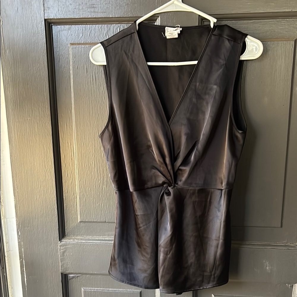 Nicole Miller Black Sleeveless Blouse